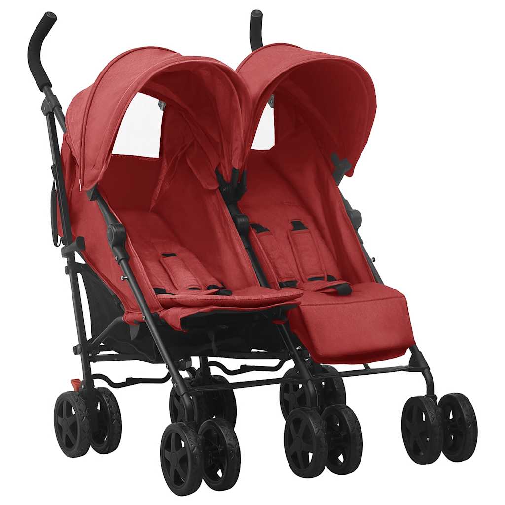 Double stroller red steel