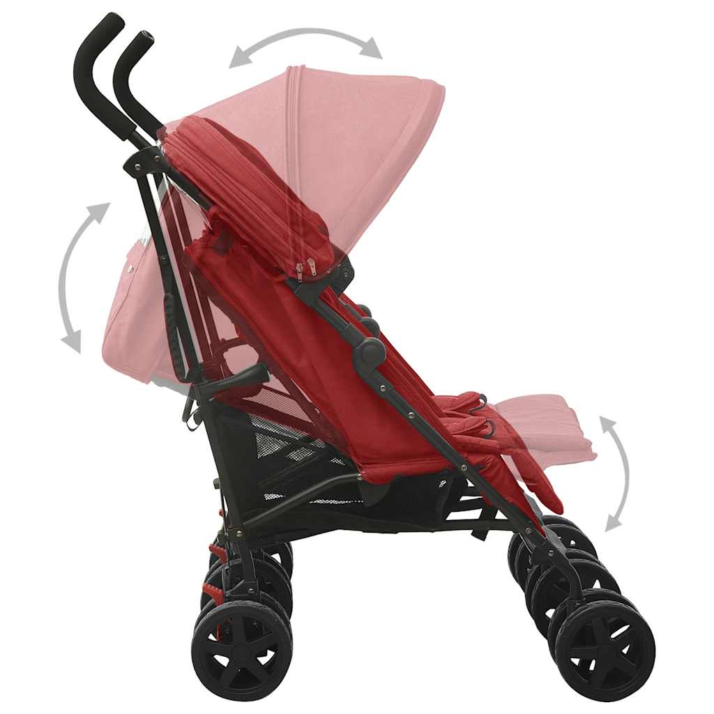 Double stroller red steel