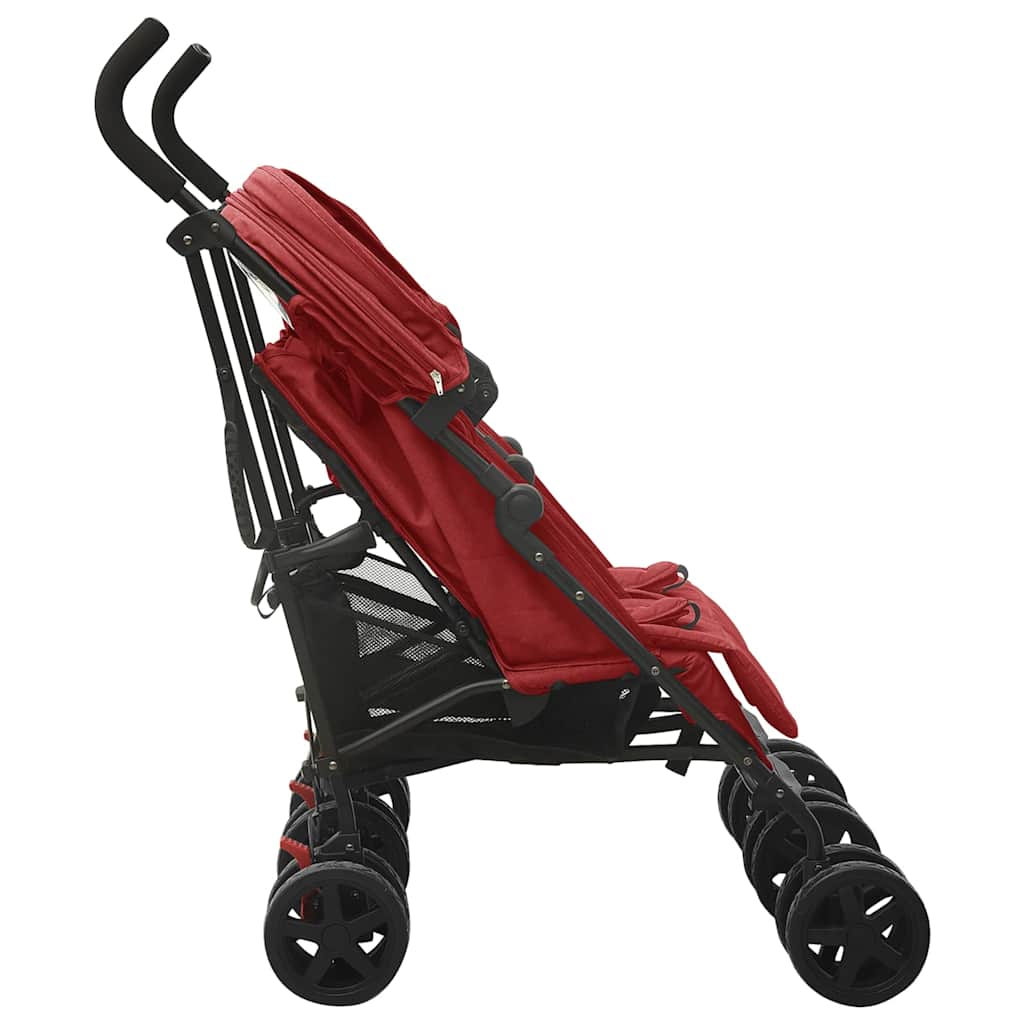 Double stroller red steel