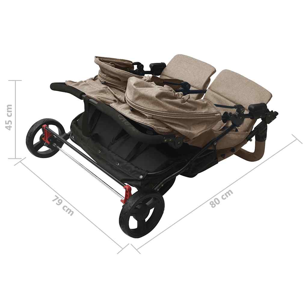 Double stroller taupe steel