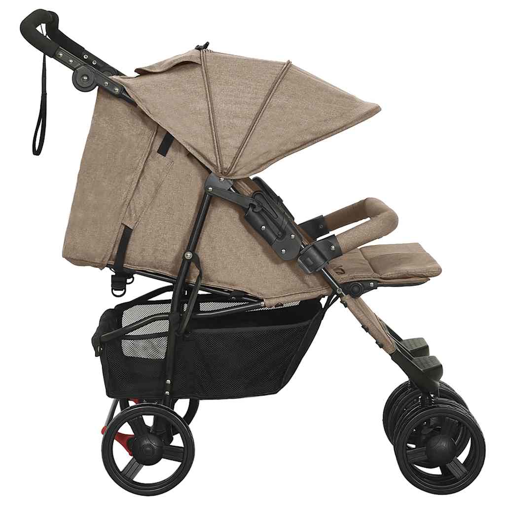 Double stroller taupe steel