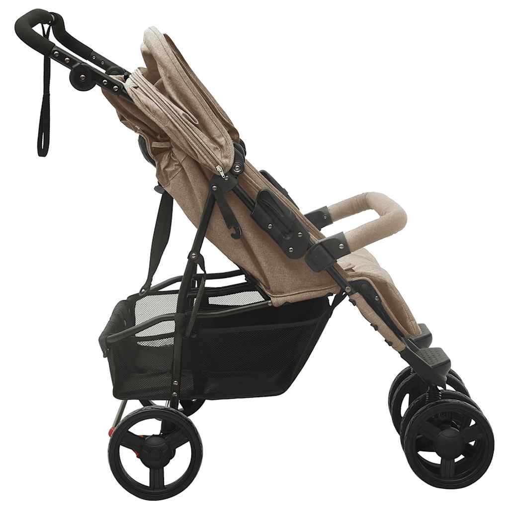 Double stroller taupe steel