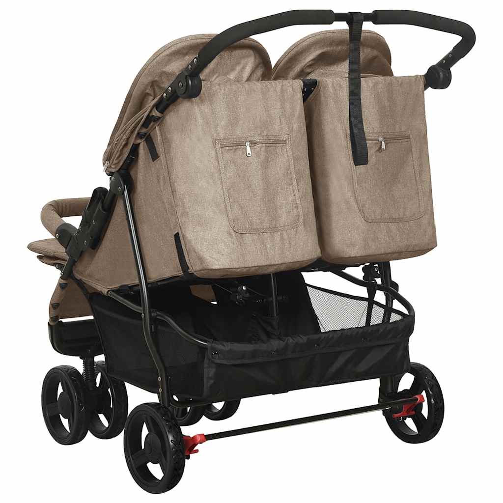 Double stroller taupe steel
