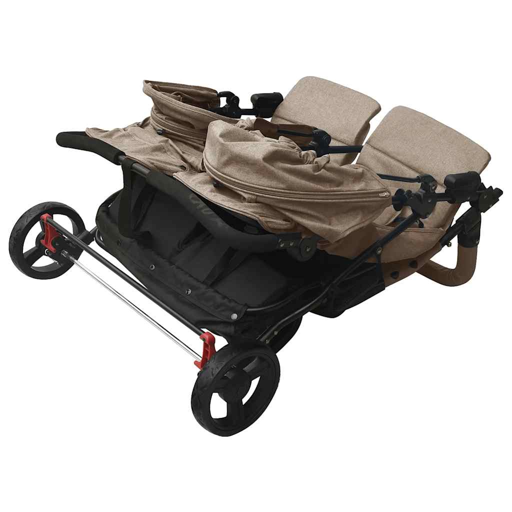 Double stroller taupe steel