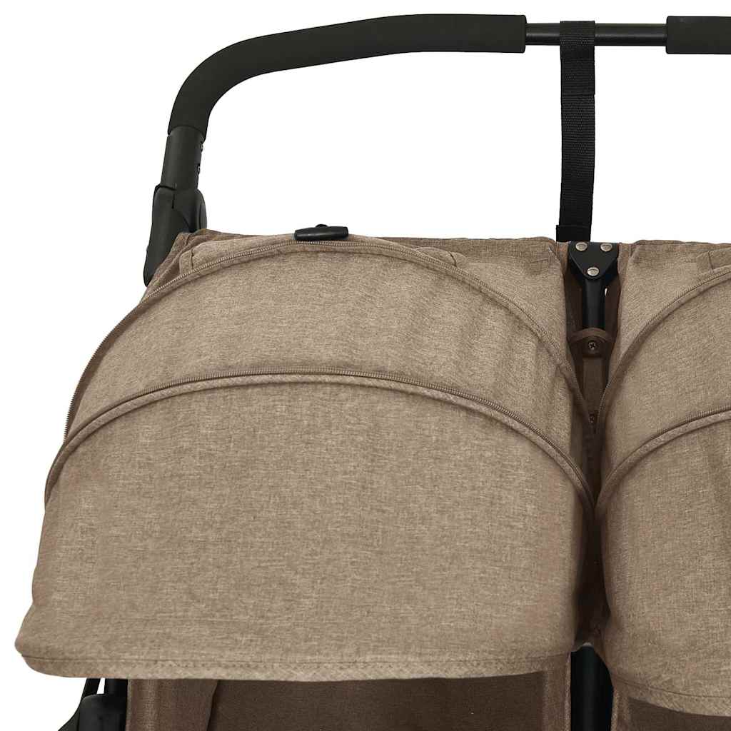 Double stroller taupe steel