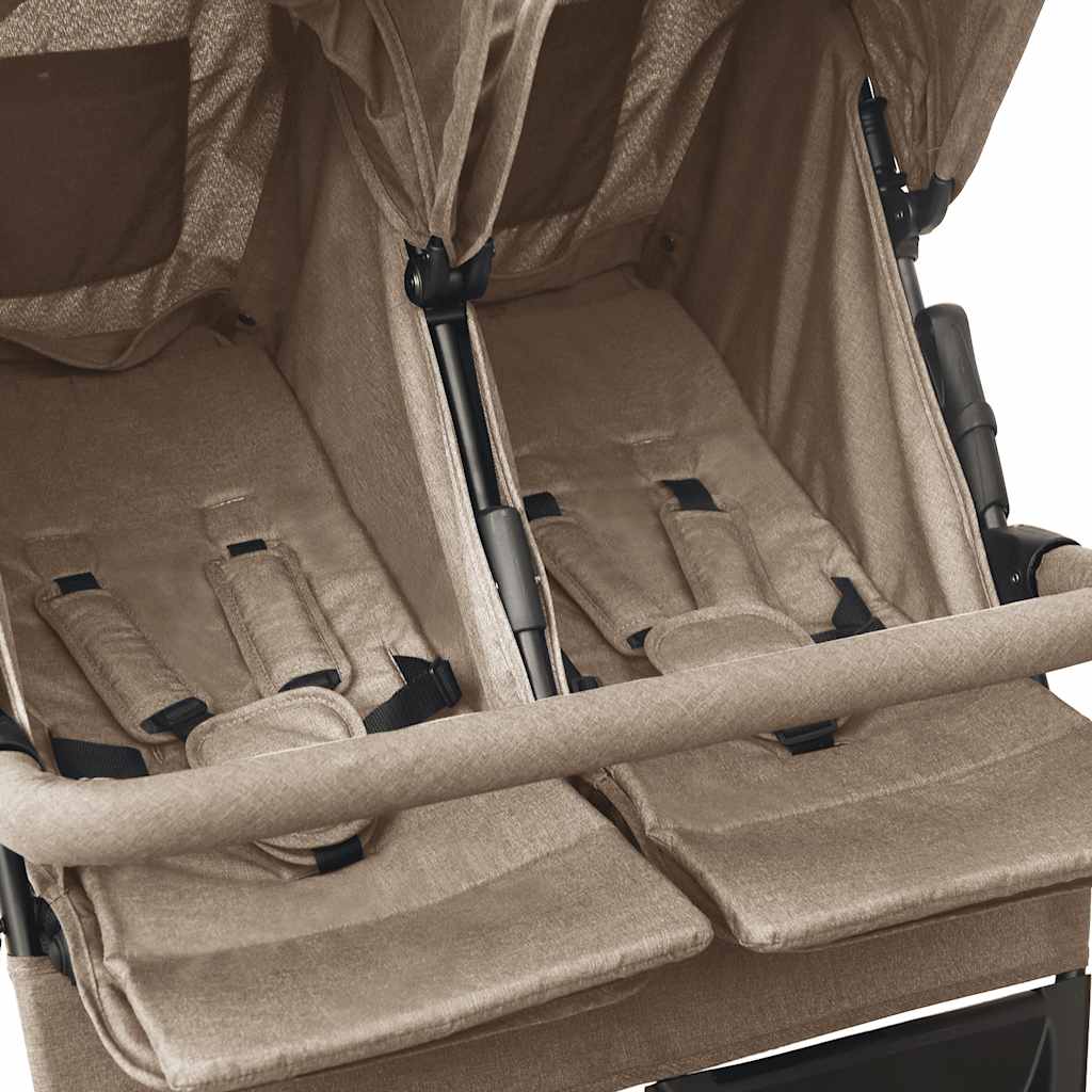 Double stroller taupe steel