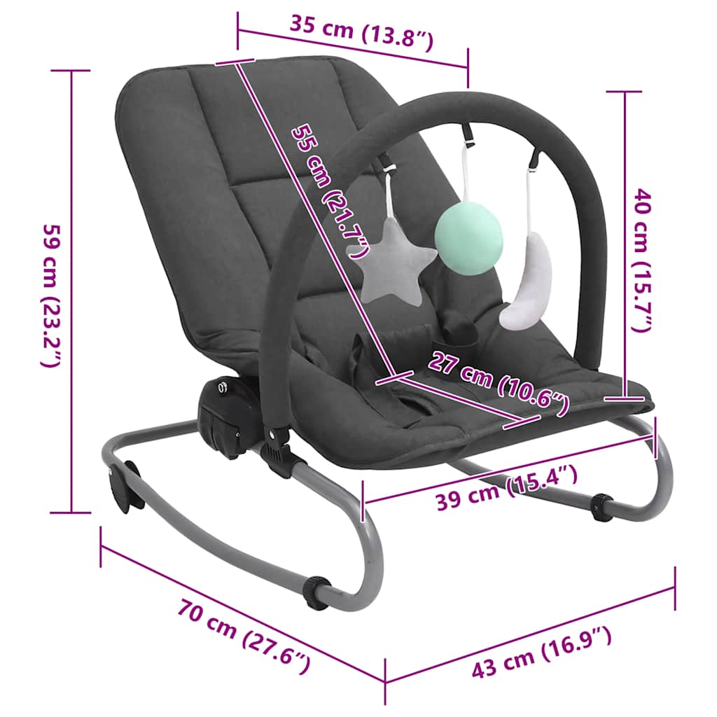 Babywippe Anthrazit Stahl