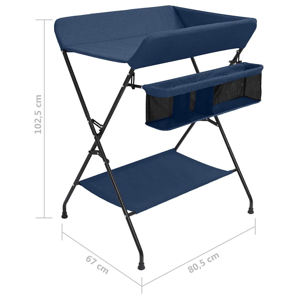 Changing table navy blue iron
