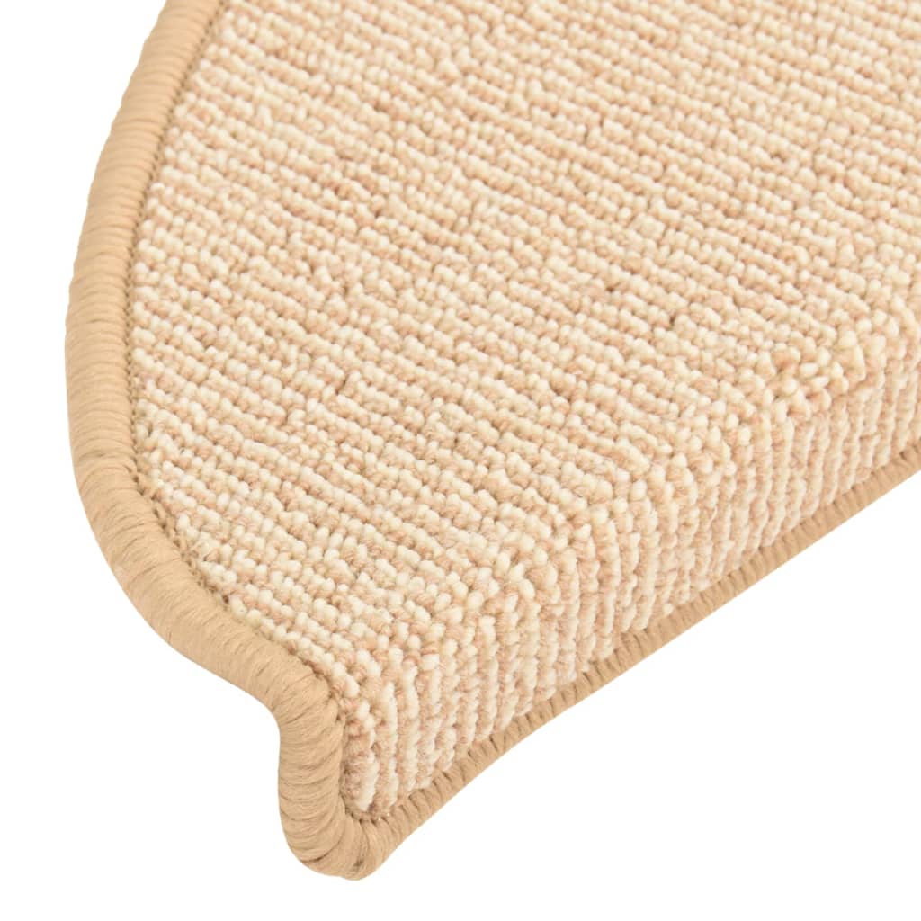 Stair mats 15 pcs. Cream 56x17x3 cm