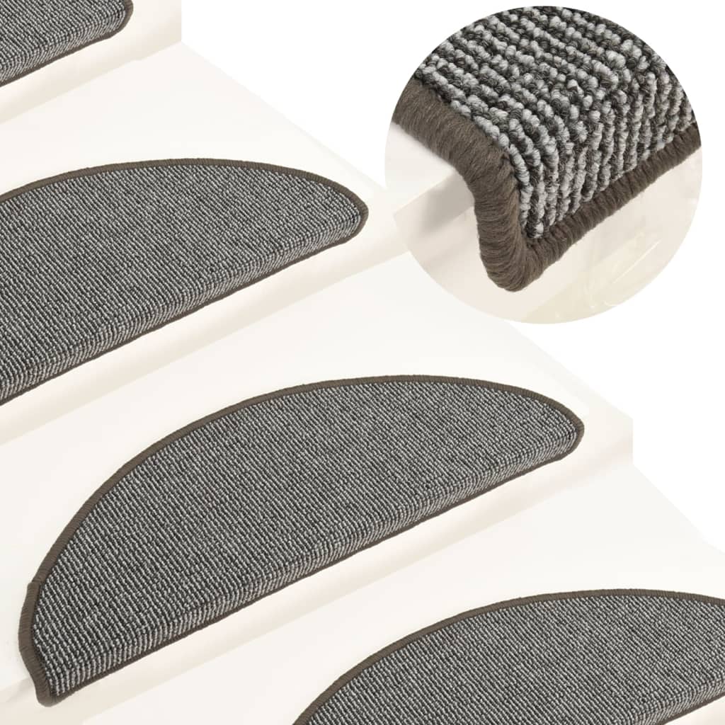 Stair mats 15 pcs. Grey 65x21x4 cm