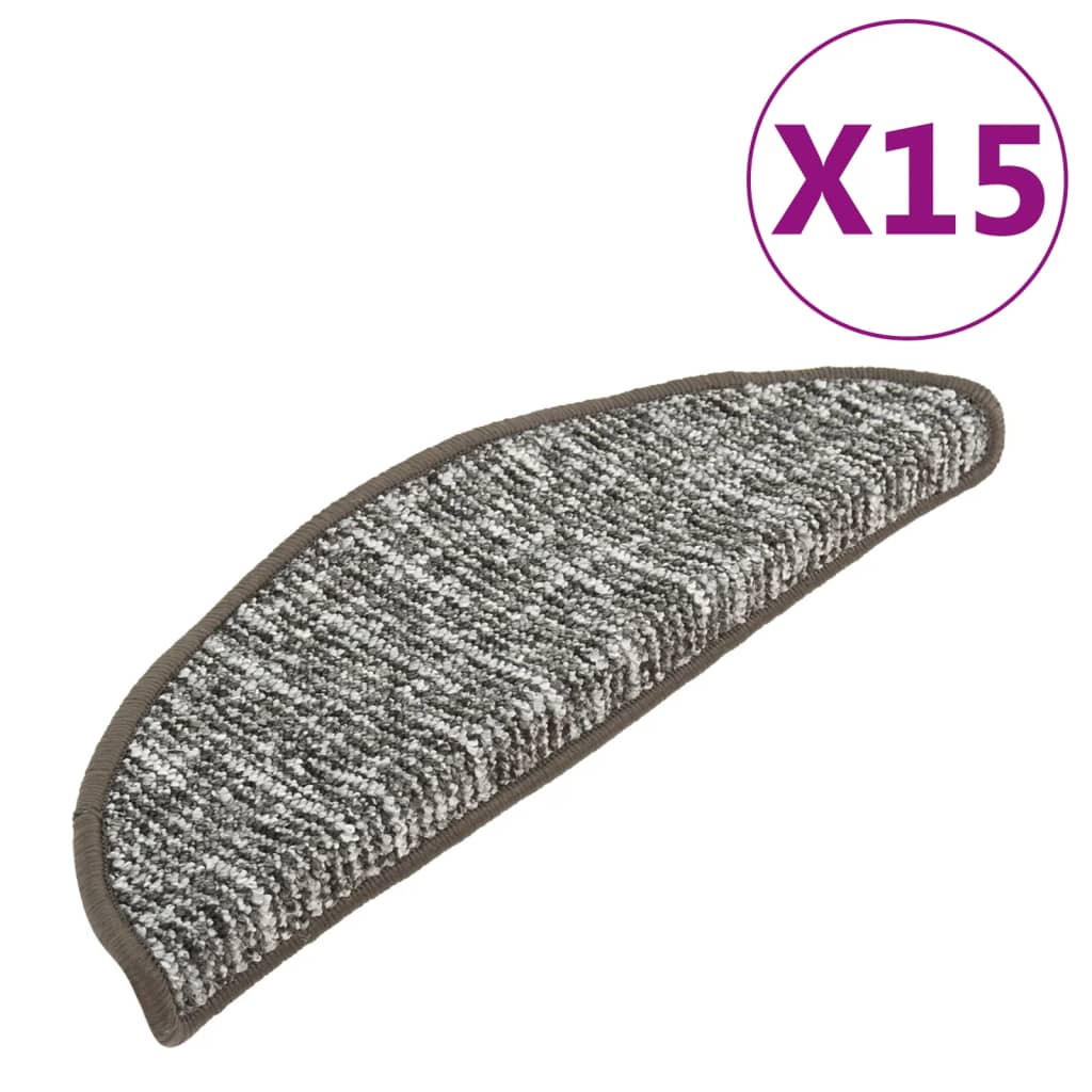 Stair mats 15 pcs. Anthracite 56x17x3 cm