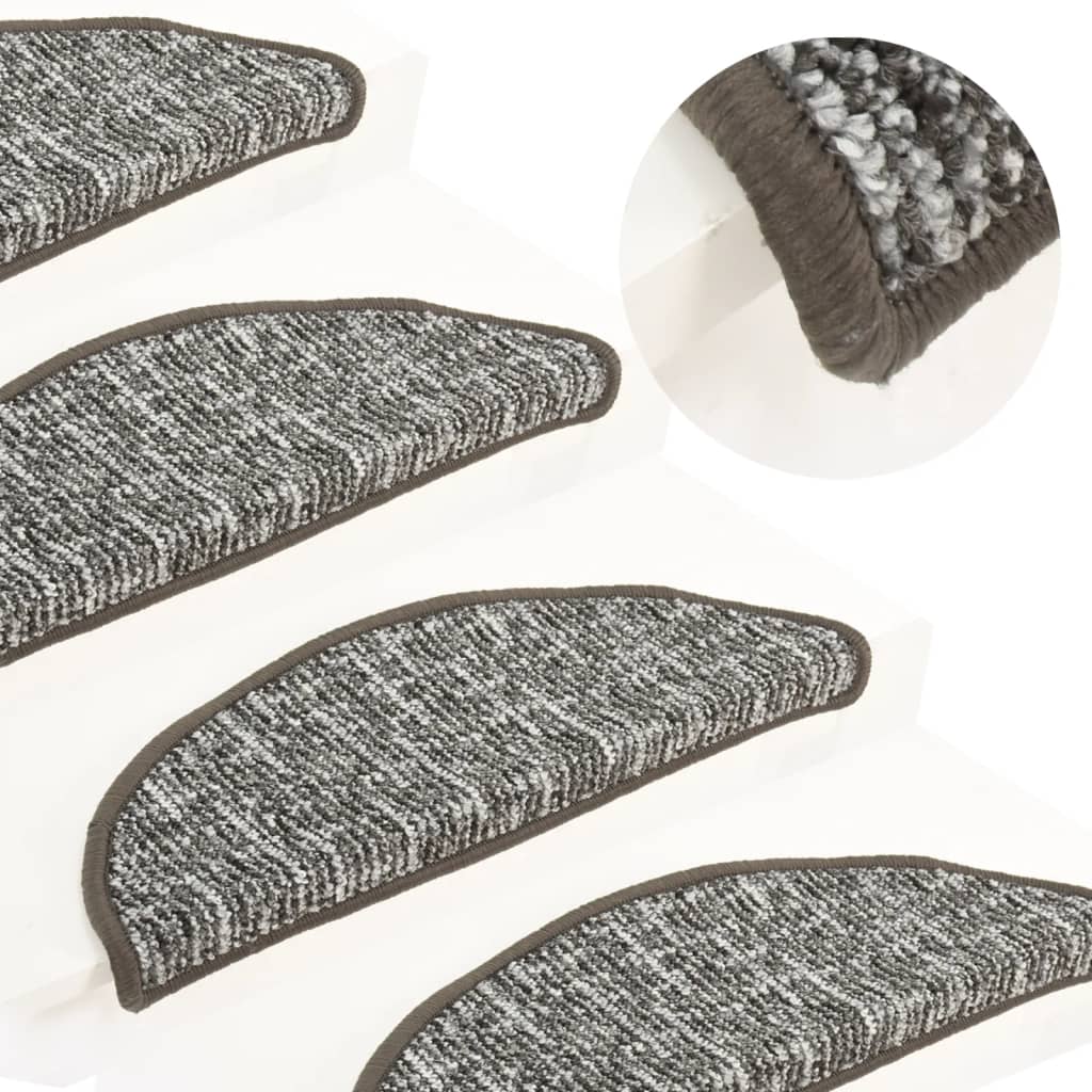 Stair mats 15 pcs. Anthracite 65x21x4 cm