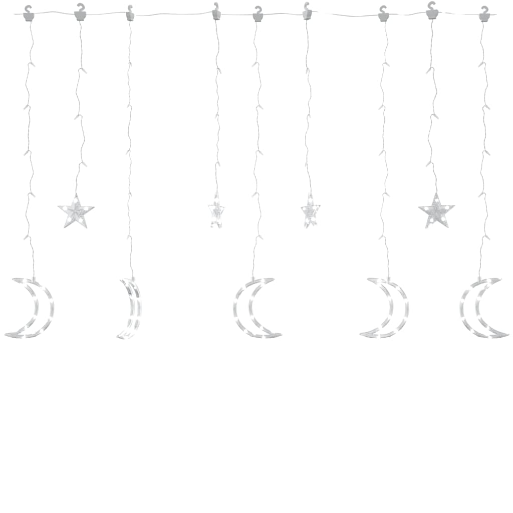 Lichterketten Stern und Mond Fernbedienung 345 LED Kaltweiß