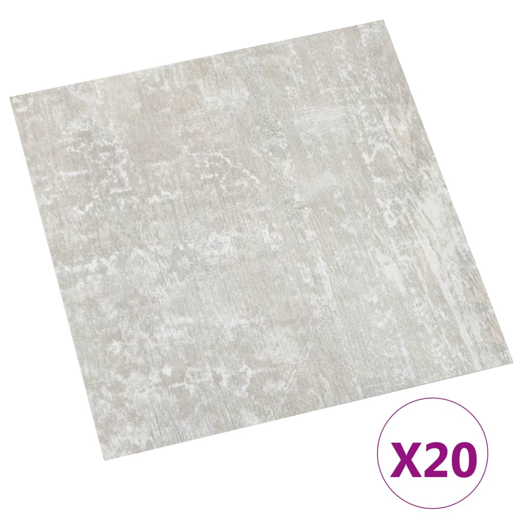 PVC-Fliesen Selbstklebend 20 Stk. 1,86 m² Hellgrau