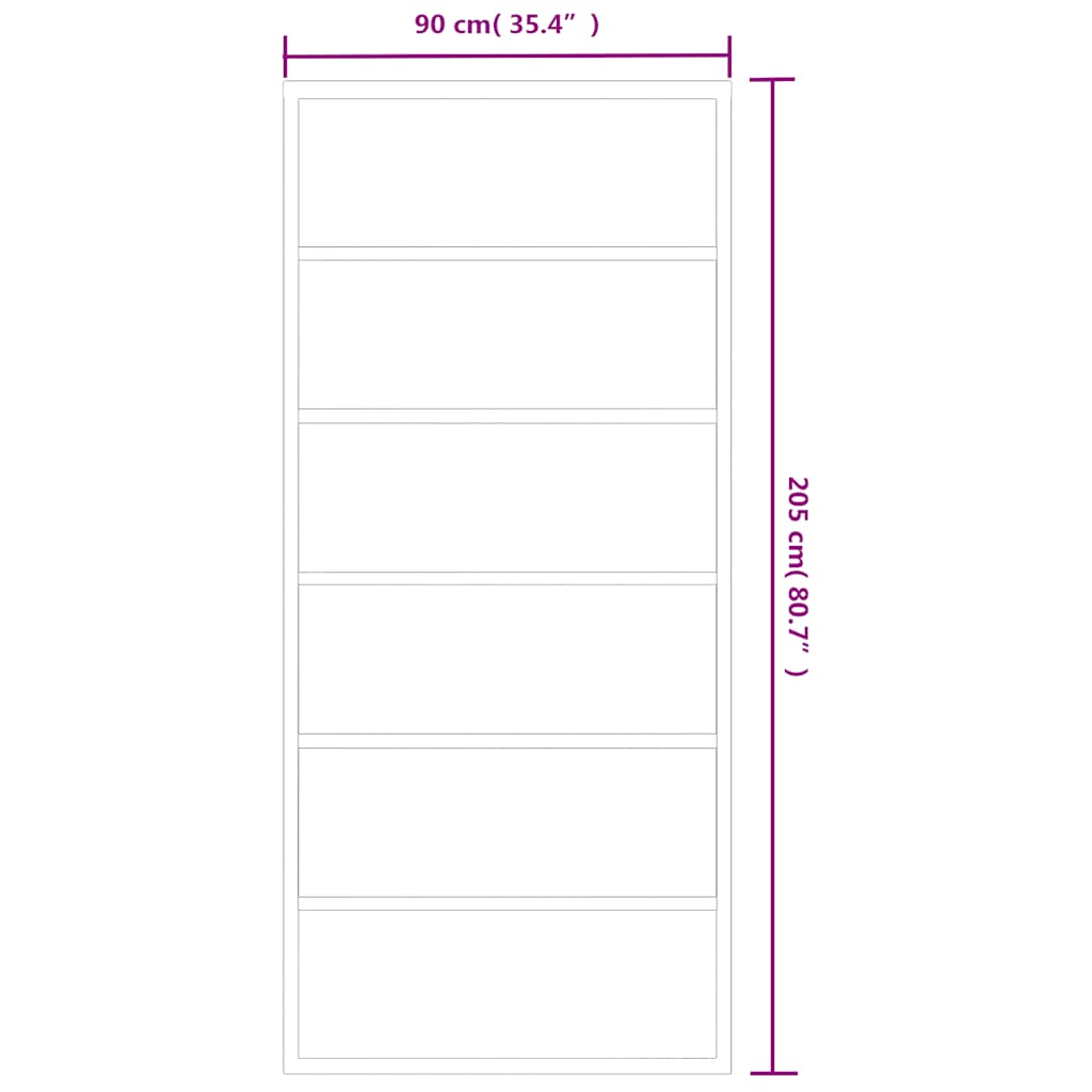 Sliding door tempered glass and aluminum 90x205 cm black