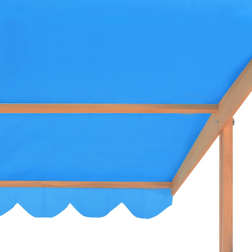 Sandpit with adjustable roof fir wood 115x115x115 cm