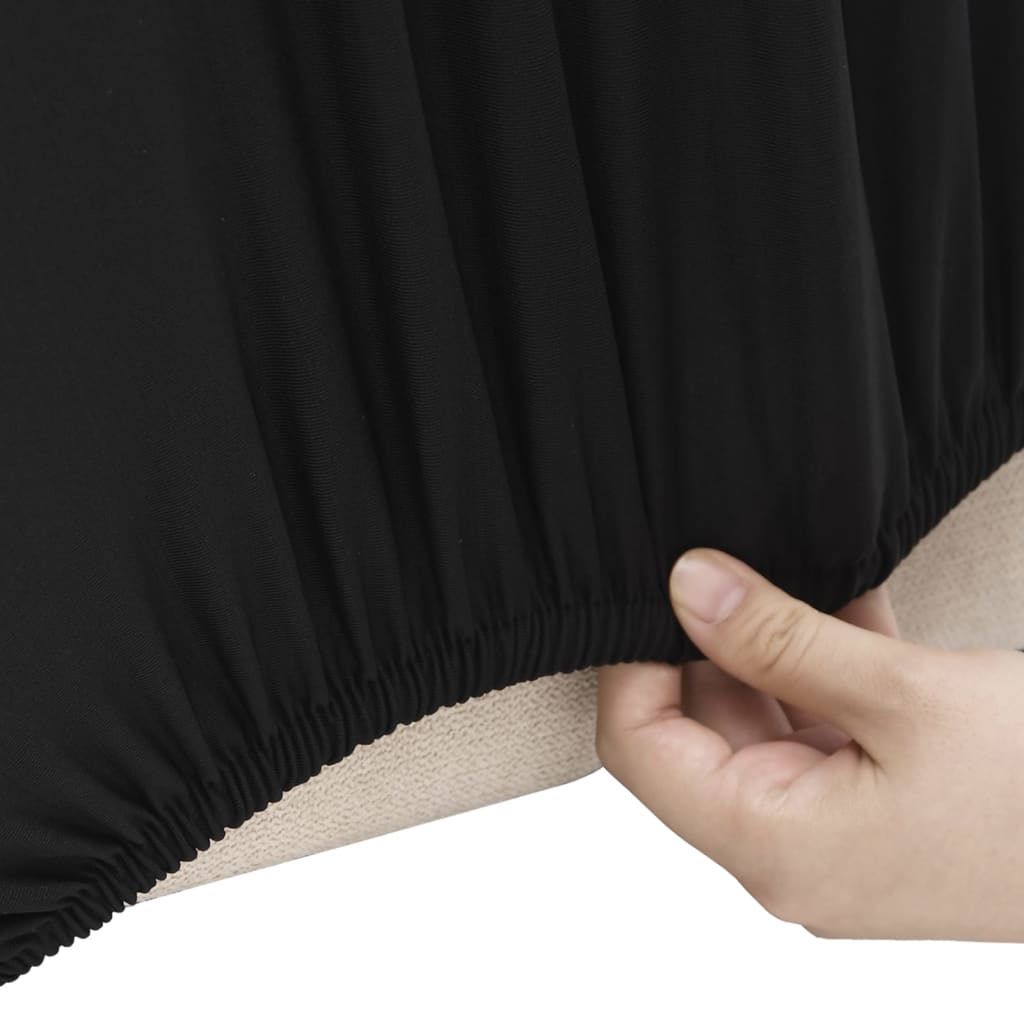 Stretch-Sofahusse Schwarz Polyester-Jersey