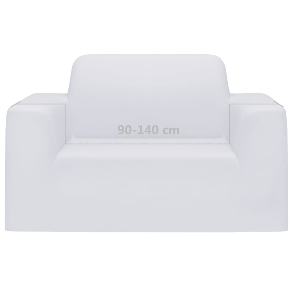 Stretch-Sofahusse Weiß Polyester-Jersey