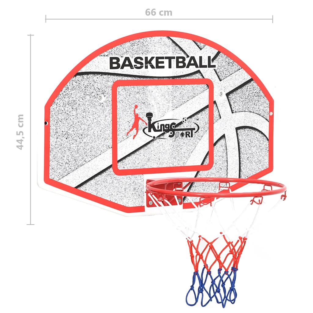 5-piece basketball set for wall mounting 66x44.5 cm