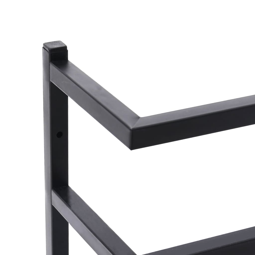 Towel rack black 24x12x48 cm steel