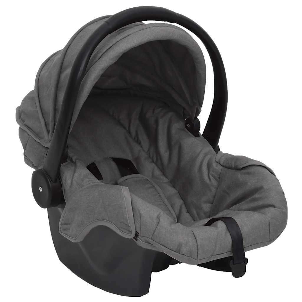 3-in-1 stroller light grey and black steel