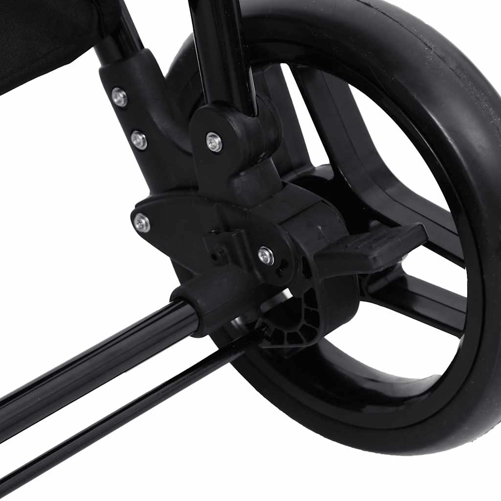 2-in-1 stroller light grey and black steel