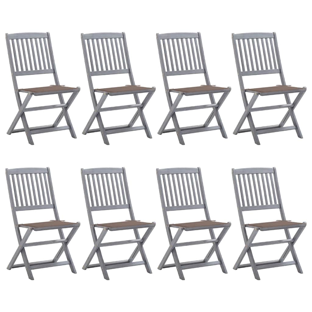 Klappbare Gartenstühle 8 Stk. mit Kissen Massivholz Akazie