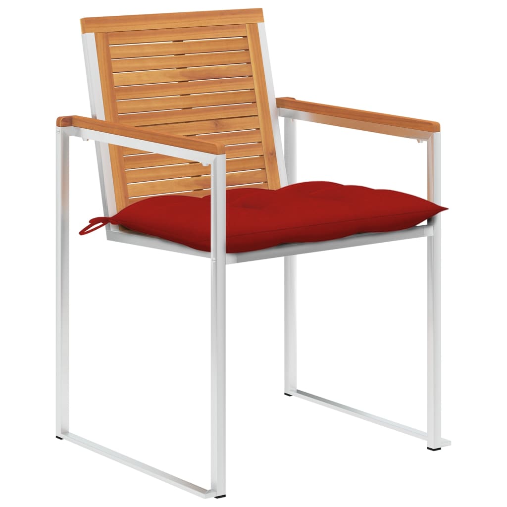 Garden chairs 8 pcs with cushions solid wood acacia