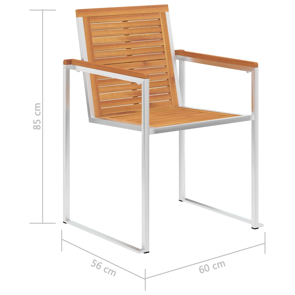 Garden chairs 8 pcs with cushions solid wood acacia
