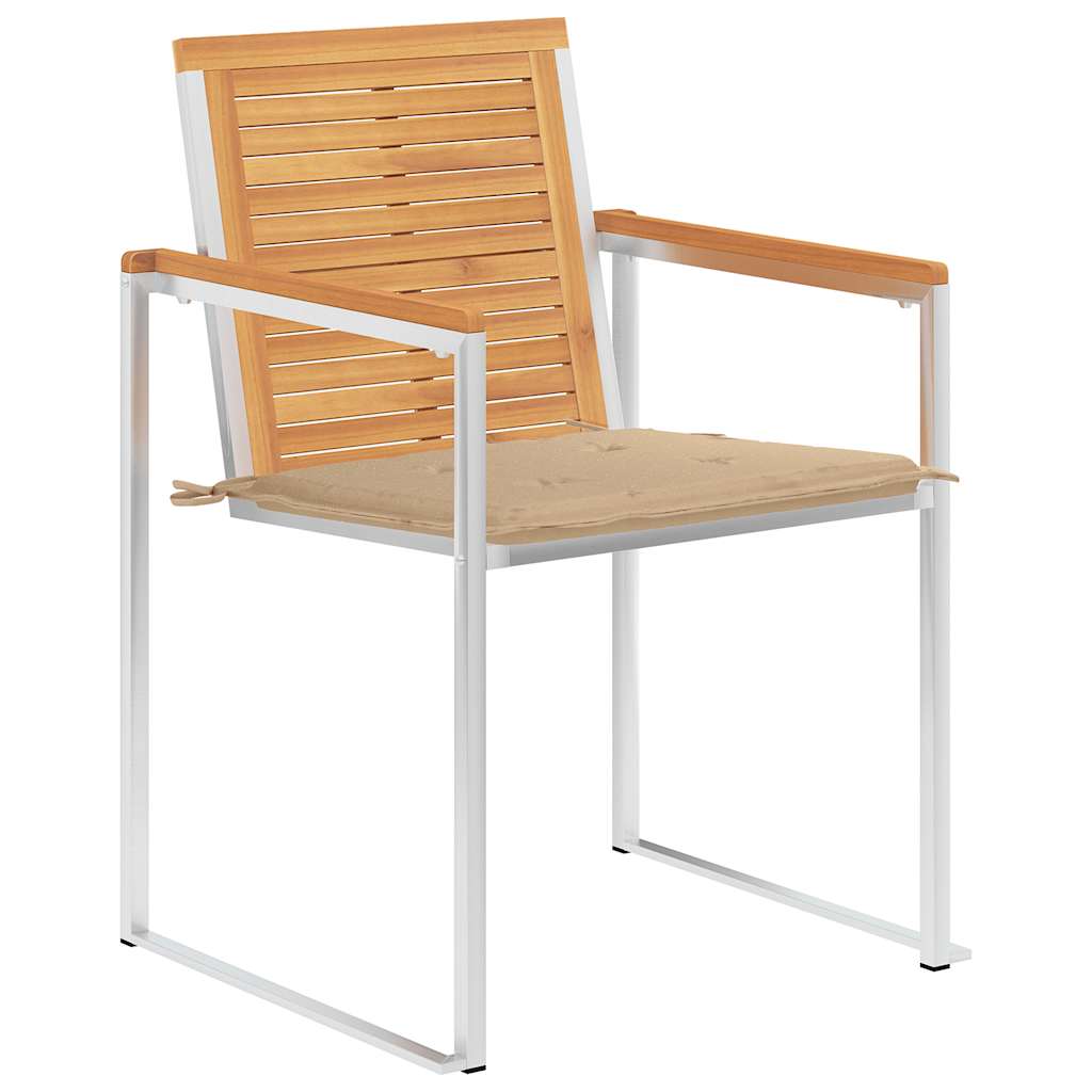 Garden chairs 4 pcs with cushions solid teak wood