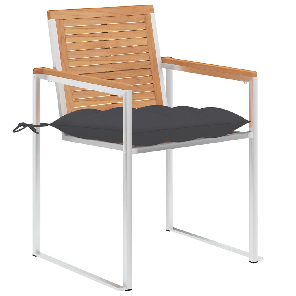 Garden chairs 4 pcs with cushions solid teak wood