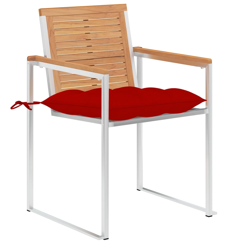 Garden chairs 4 pcs with cushions solid teak wood