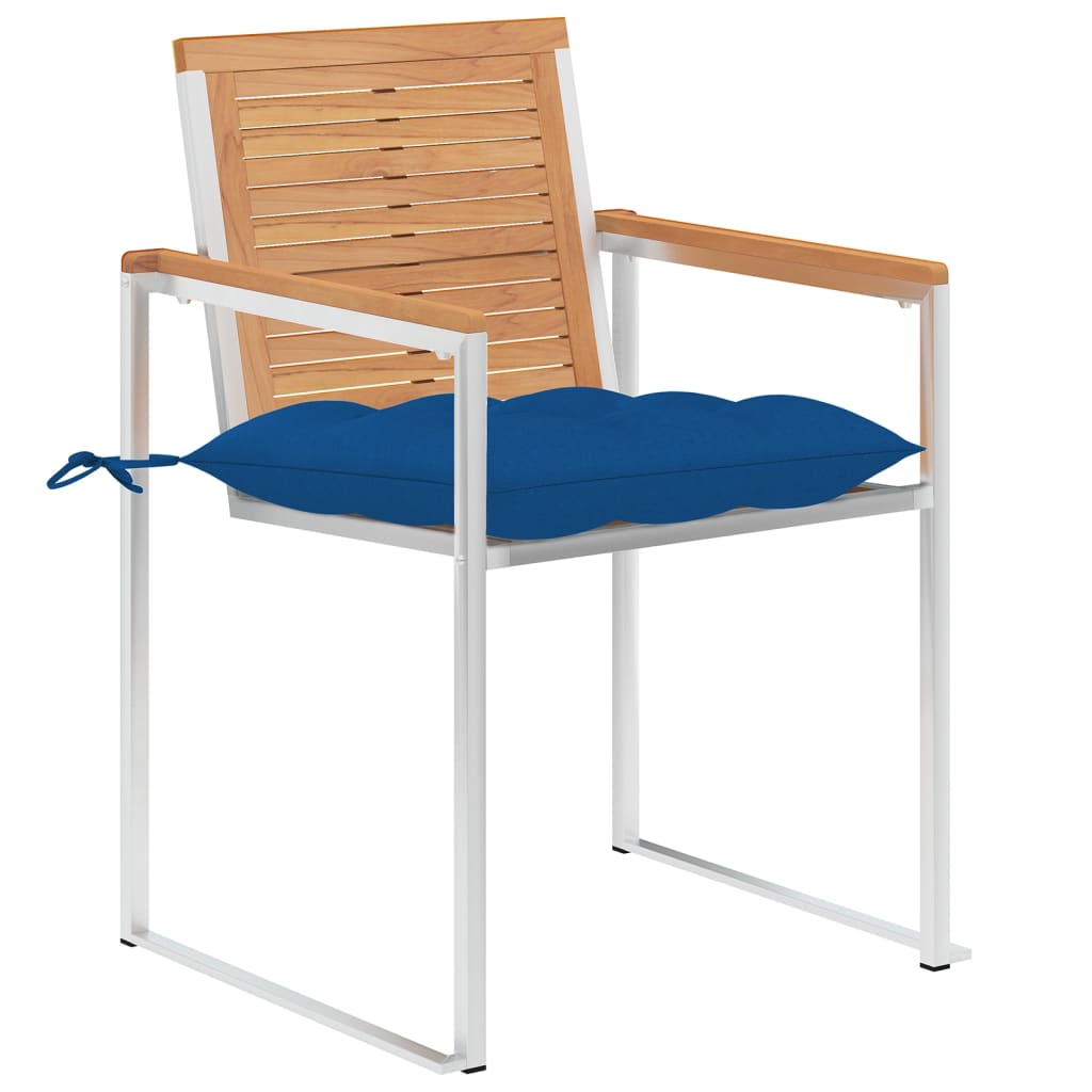 Garden chairs 4 pcs with cushions solid teak wood