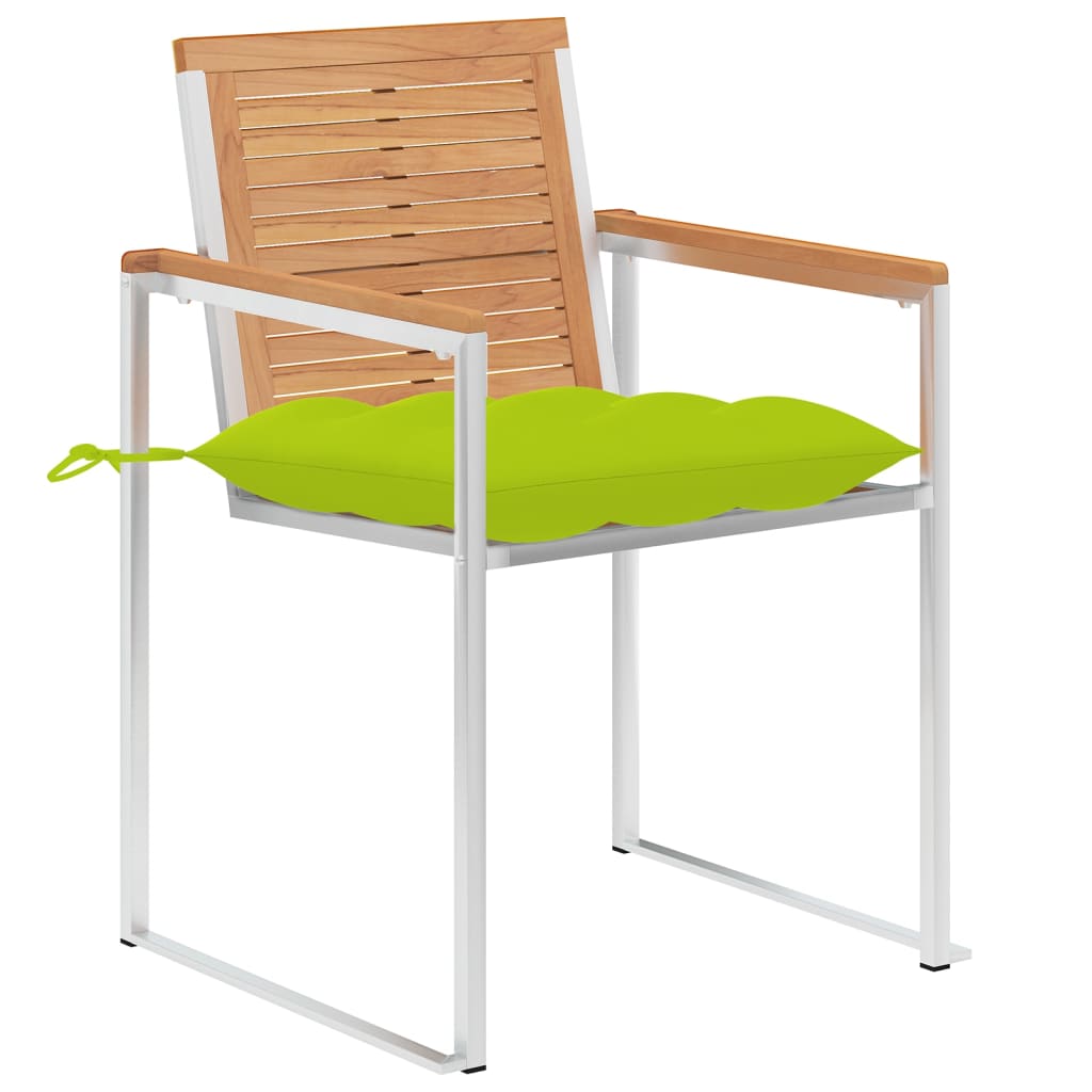 Garden chairs 4 pcs with cushions solid teak wood