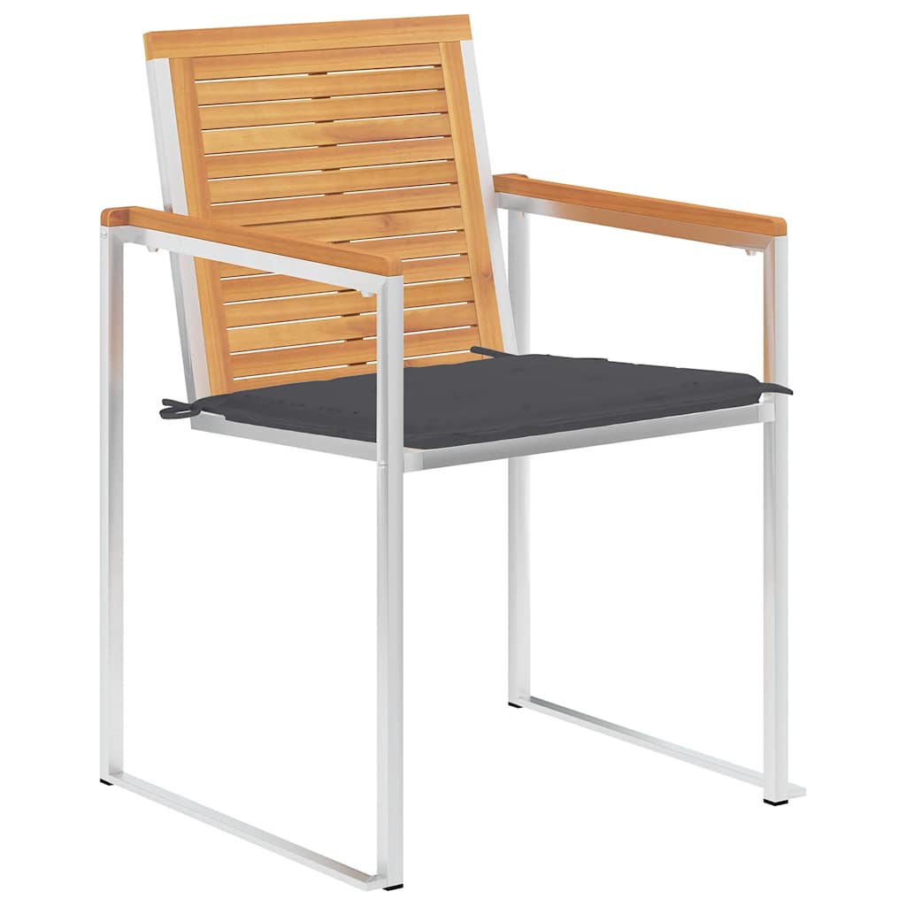 6 pcs. garden chairs with cushions solid teak wood