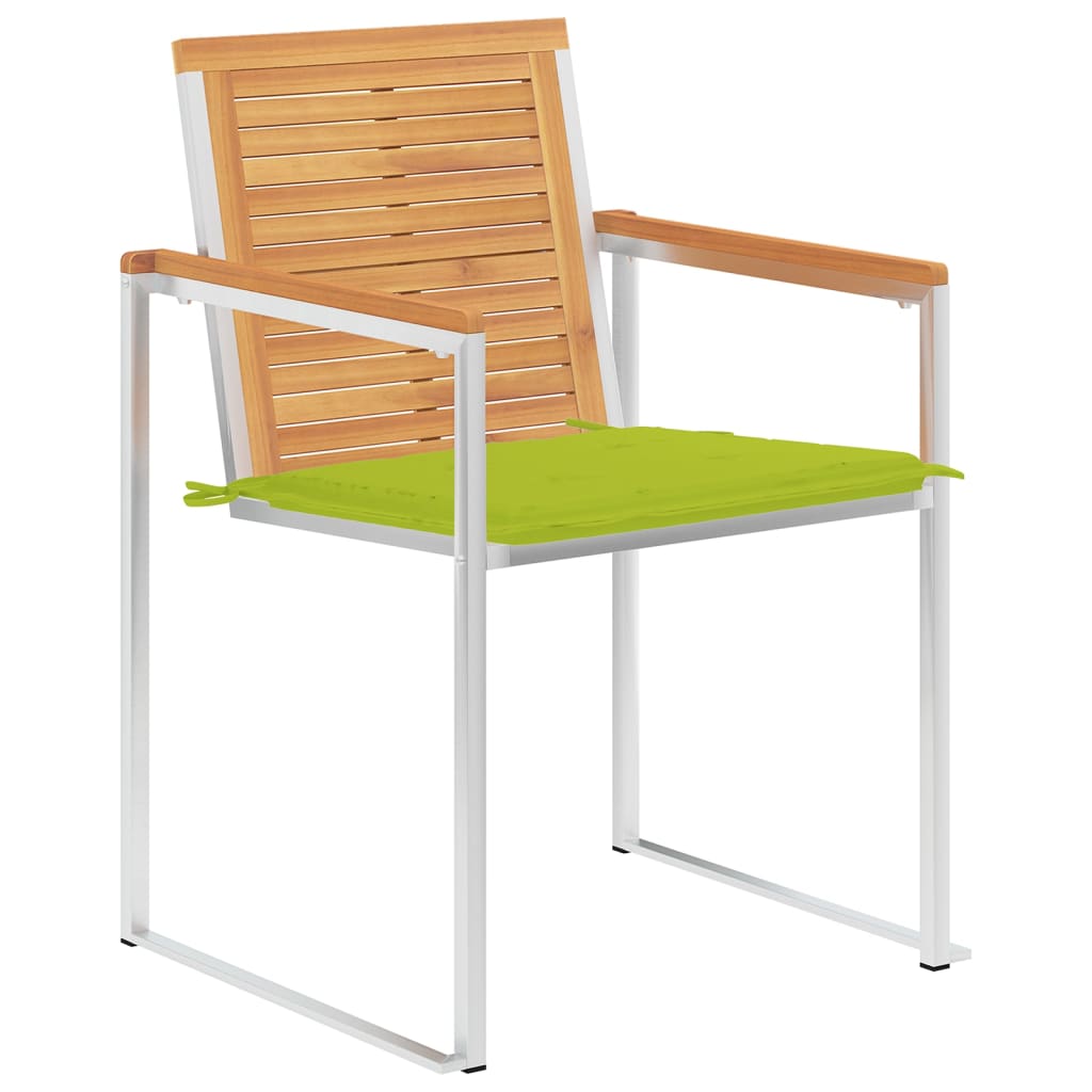 Garden chairs 6 pcs with cushions solid teak wood