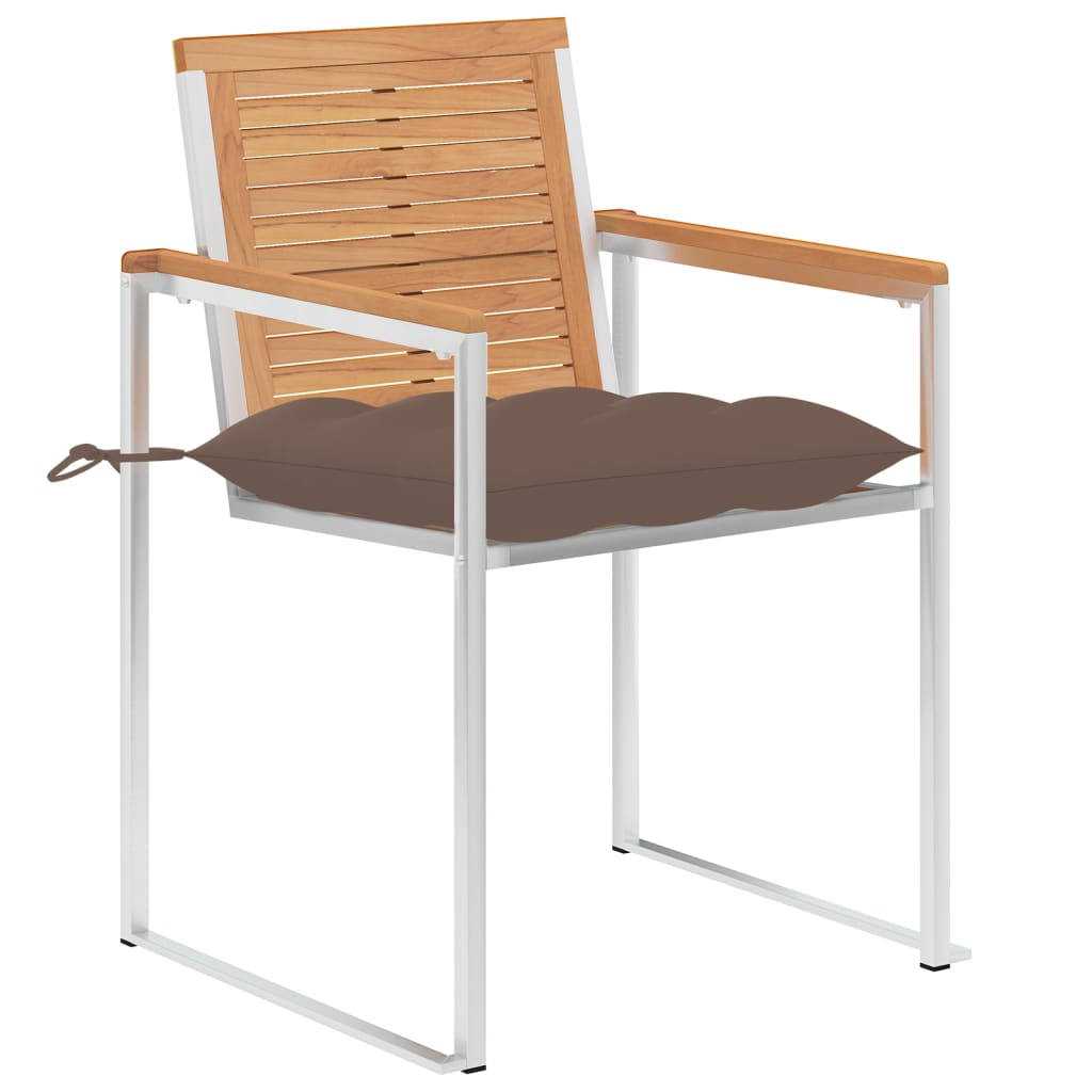 Garden chairs 6 pcs with cushions solid teak wood