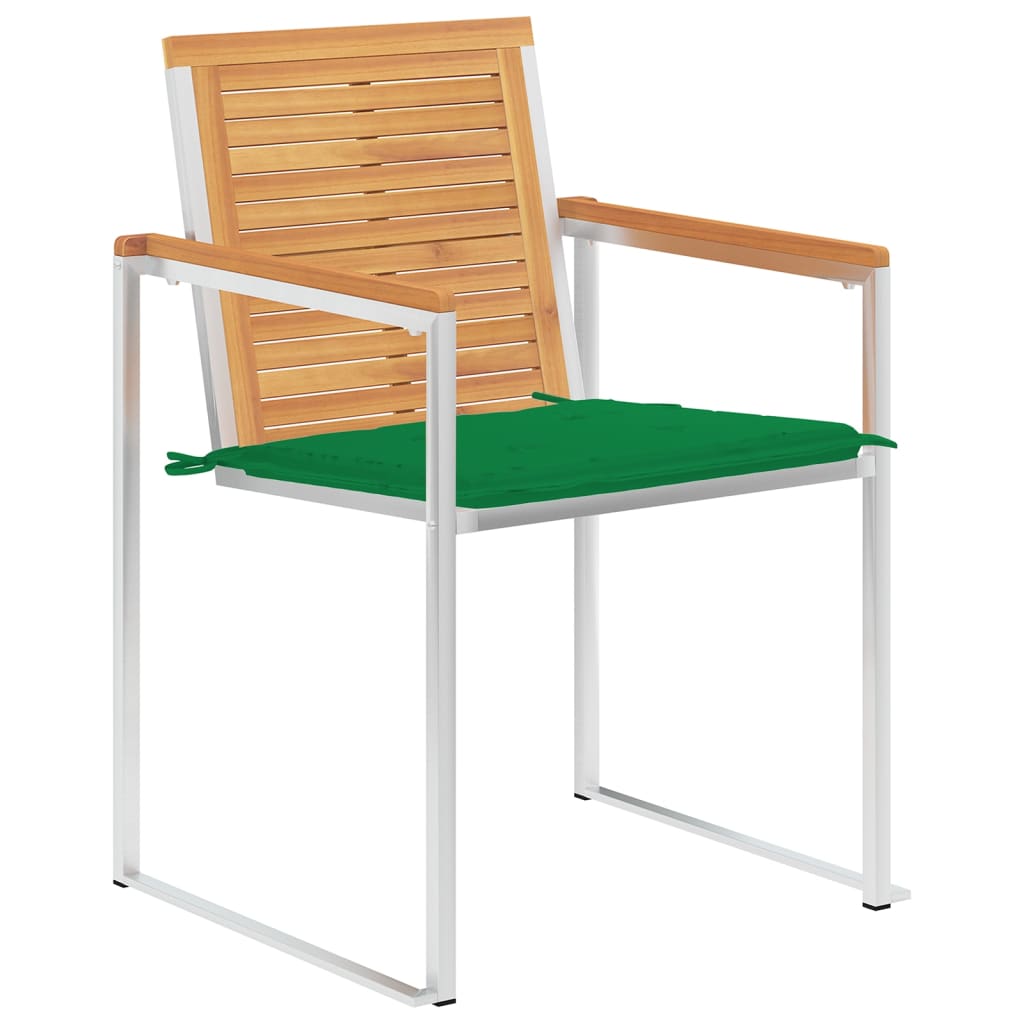 Garden chairs 8 pcs with cushions solid teak wood