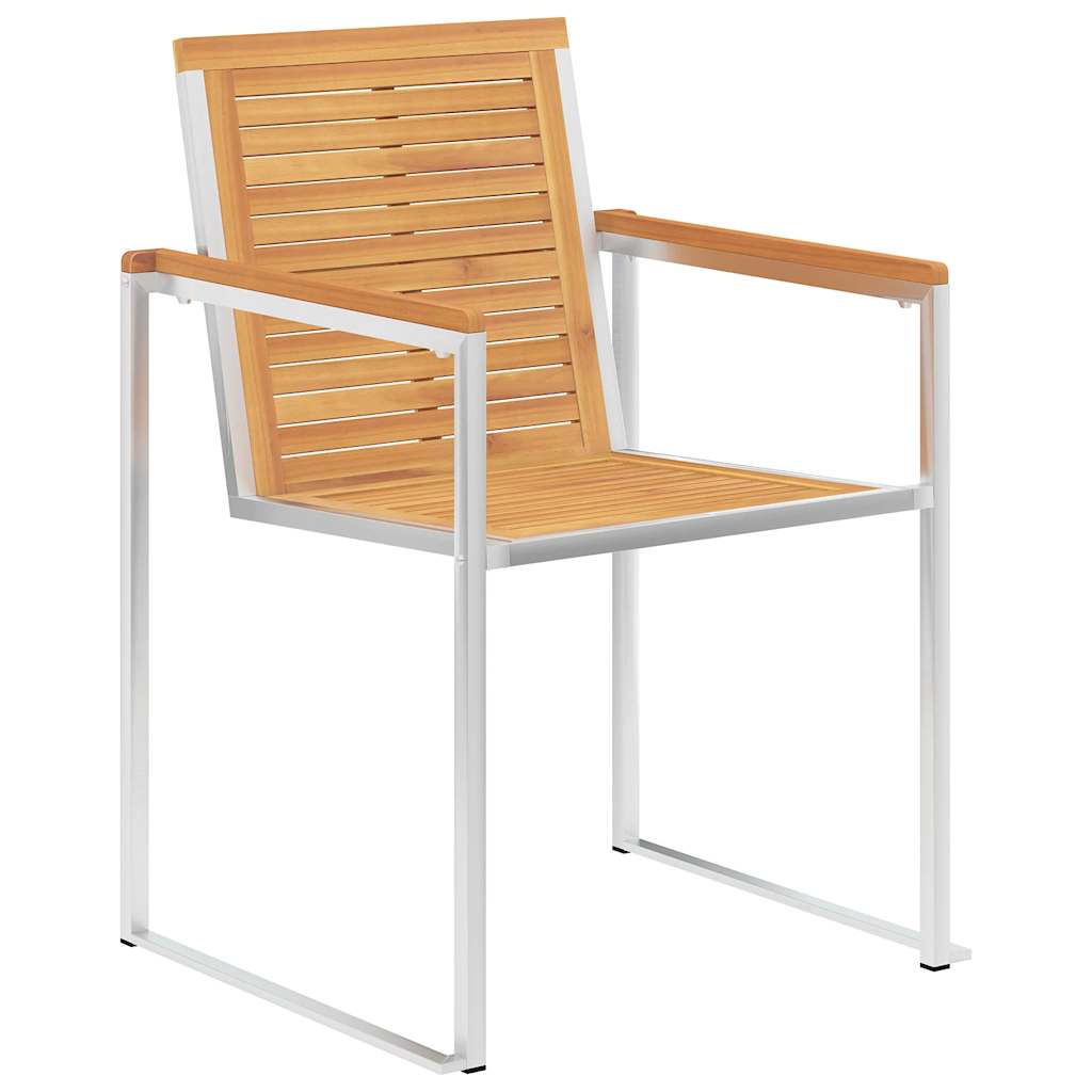 Garden chairs 8 pcs with cushions solid teak wood