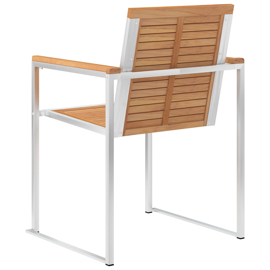 Garden chairs 8 pcs with cushions solid teak wood