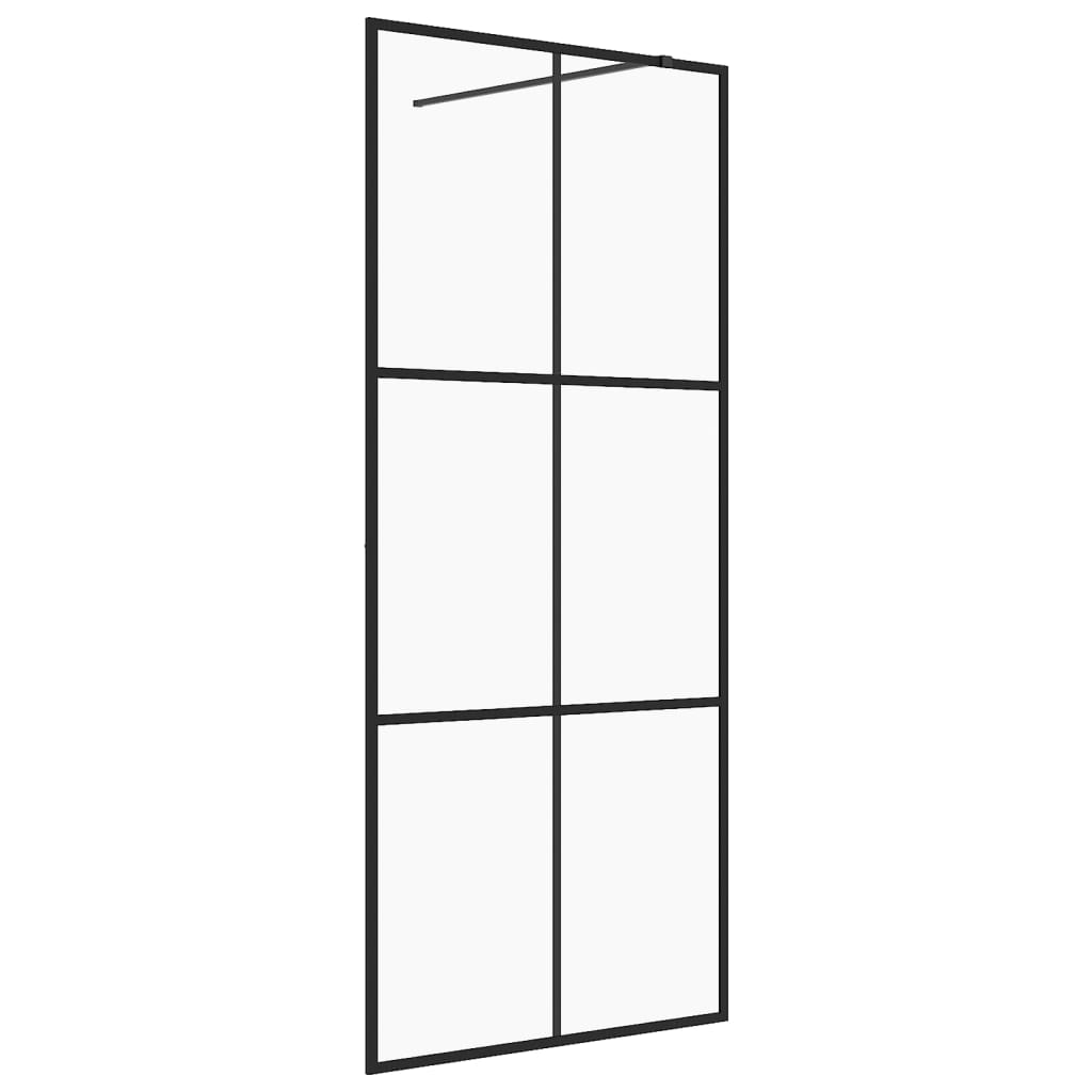 Shower screen for walk-in shower with clear tempered glass 100x195 cm