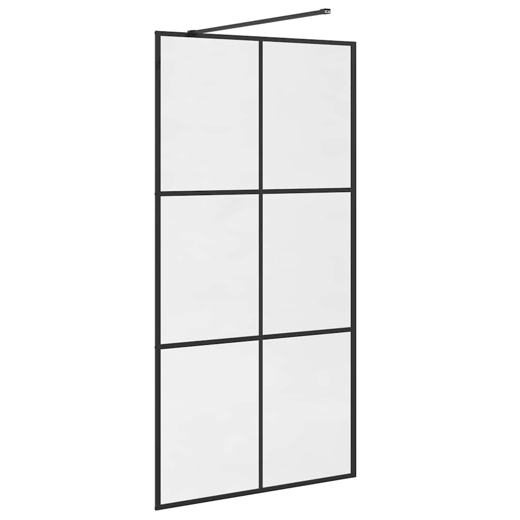 Shower screen for walk-in shower with clear tempered glass 100x195 cm