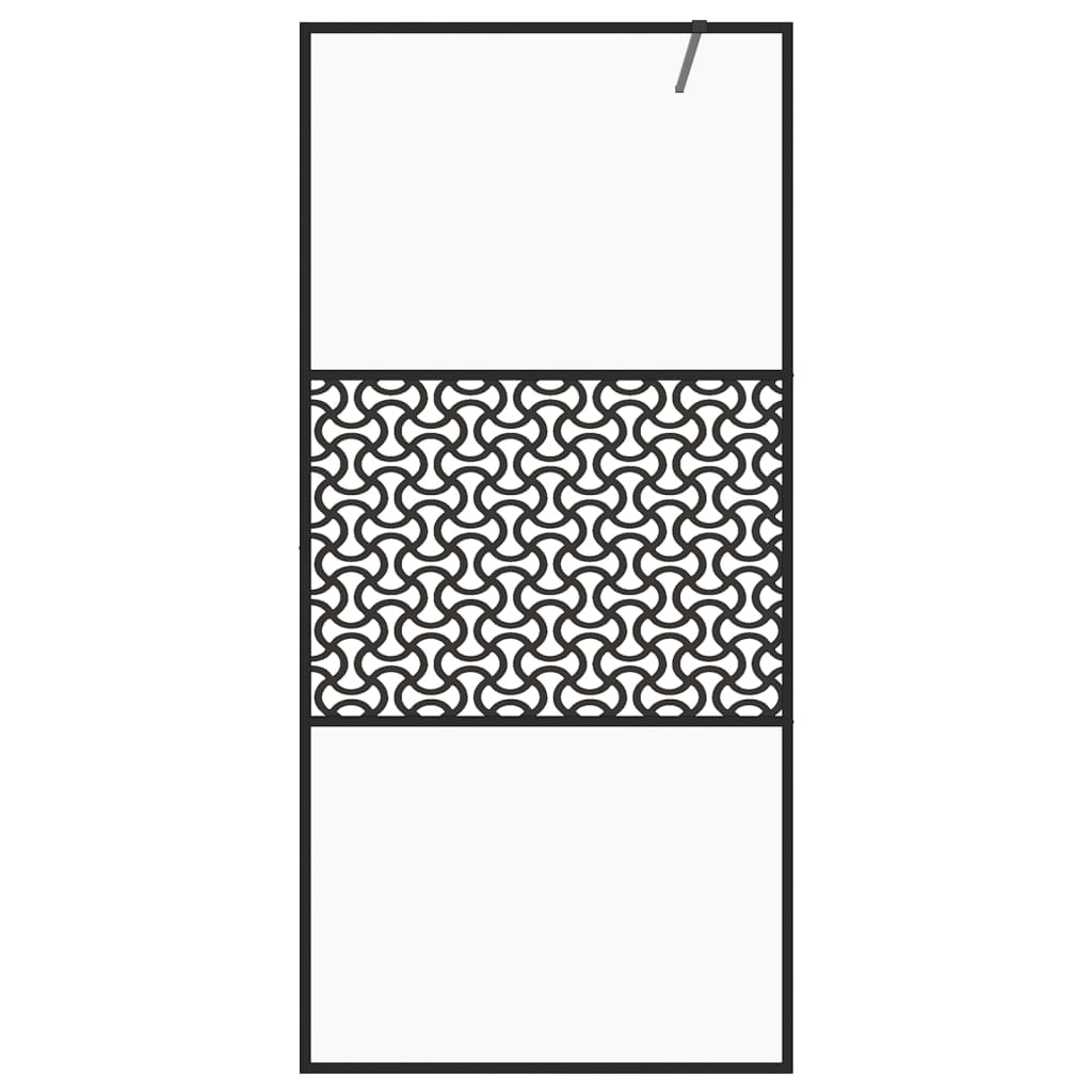 Shower screen for walk-in shower with clear tempered glass 115x195 cm