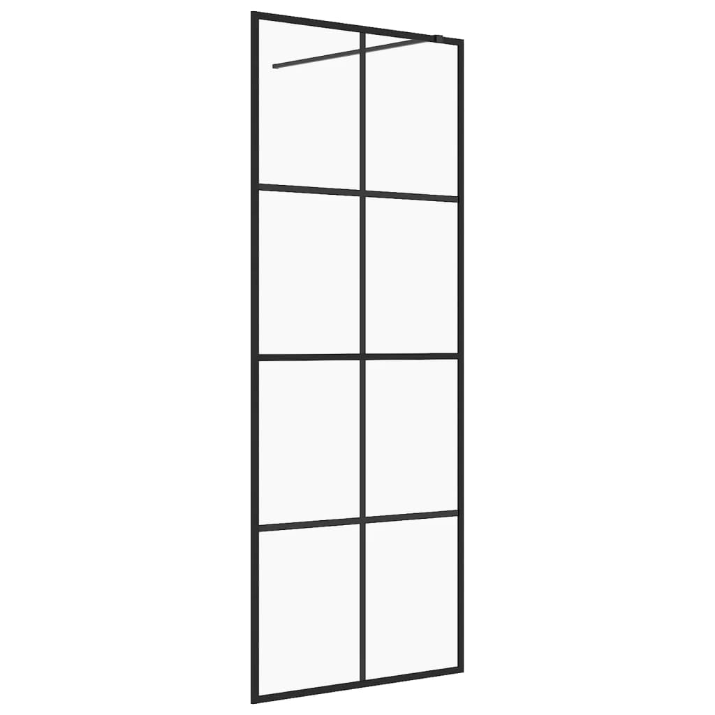 Shower screen for walk-in shower with clear tempered glass 80x195 cm