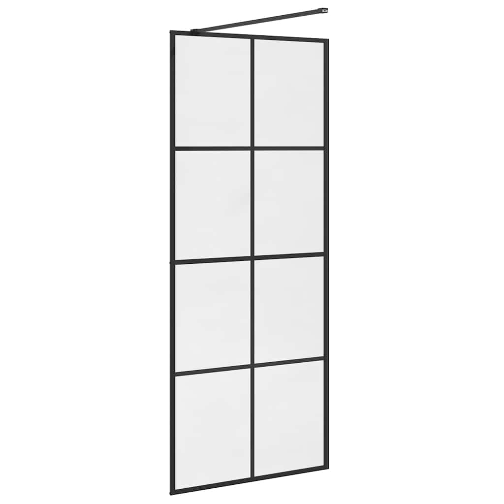 Shower screen for walk-in shower with clear tempered glass 80x195 cm