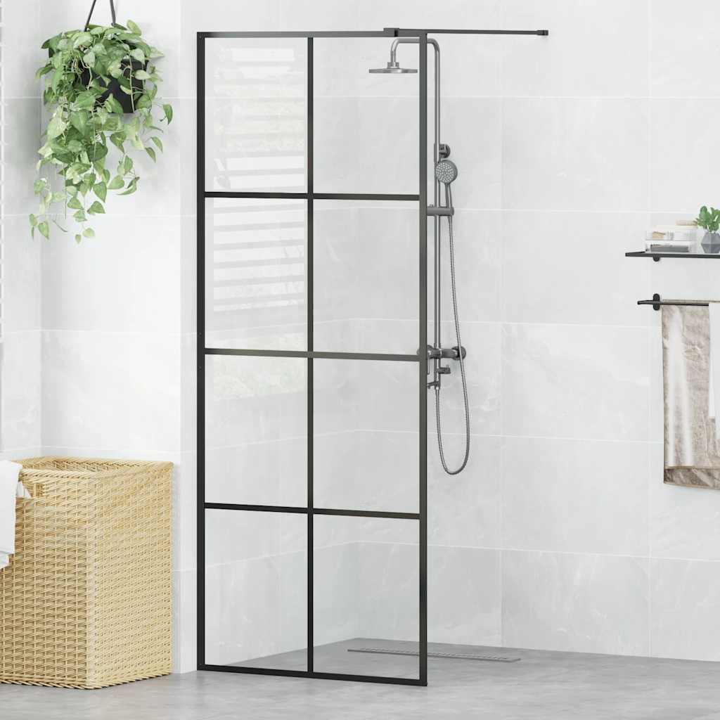 Shower screen for walk-in shower with clear tempered glass 80x195 cm