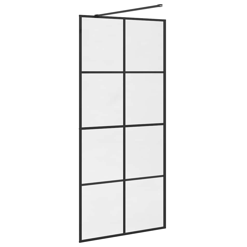 Shower screen for walk-in shower with clear tempered glass 90x195 cm