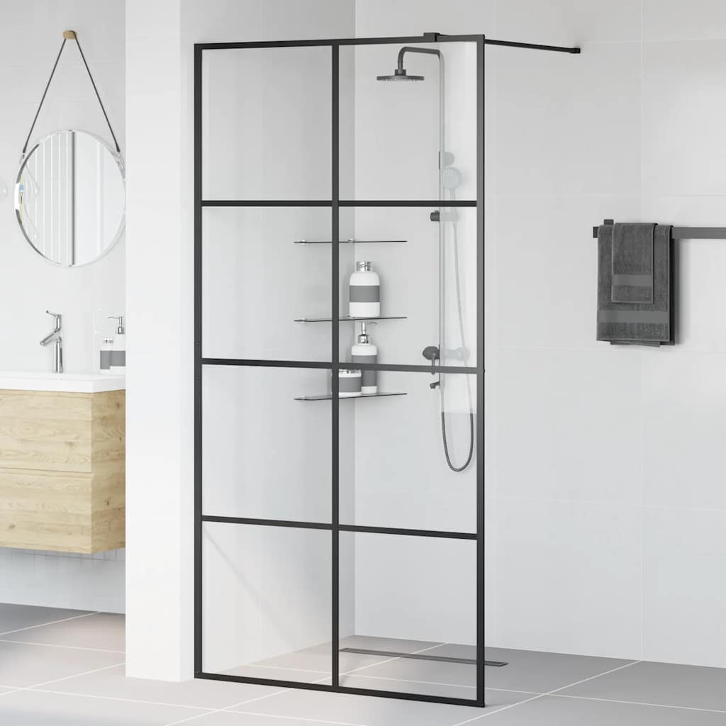 Duschwand für Begehbare Dusche mit Klarem ESG Glas 100x195 cm