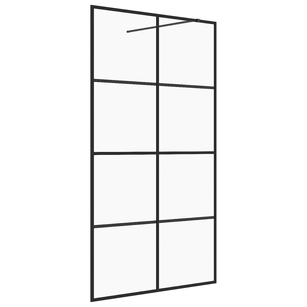 Shower screen for walk-in shower with clear tempered glass 140x195 cm