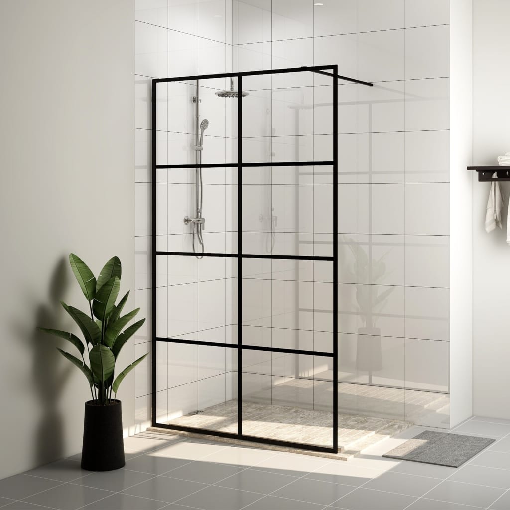 Shower screen for walk-in shower with clear tempered glass 140x195 cm